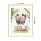 Elephant Back in Palm Bathtub by Amy Peterson Framed Wall Art Print