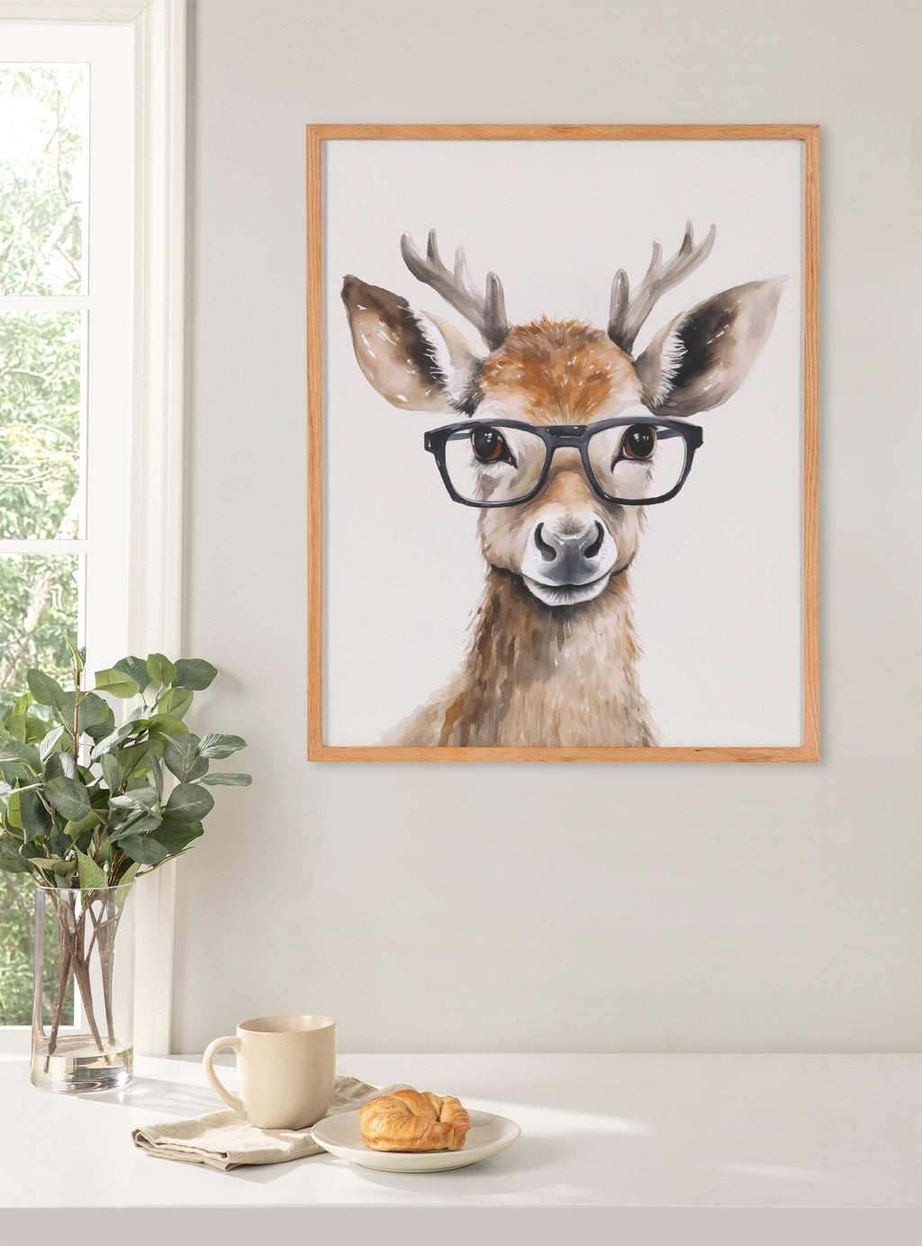 Gallery Cute Deer Wearing Glasses Print by The Creative Bunch Studio