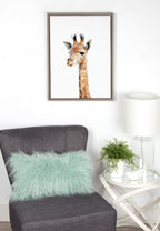 Sylvie Baby Giraffe Framed Canvas by Amy Peterson