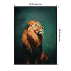 Twilight Turquoise Jade Lion by The Creative Bunch Studio Framed Canvas Wall Art Print