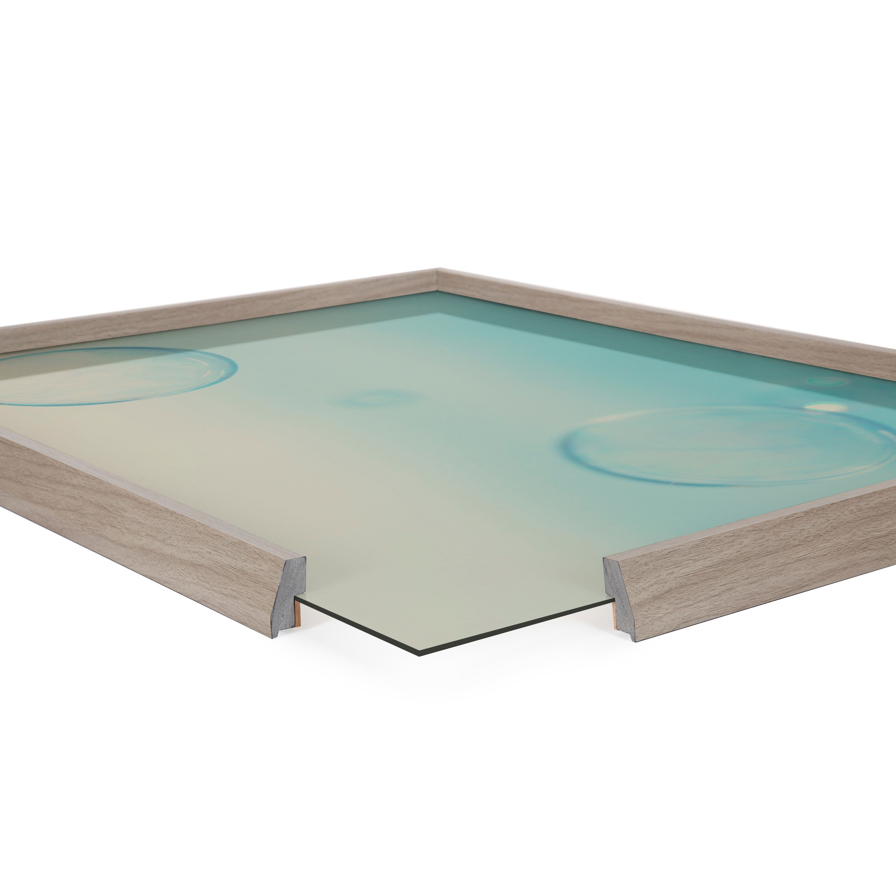 Blake Bubble Rectangle II Framed Printed Glass by Laura Evans