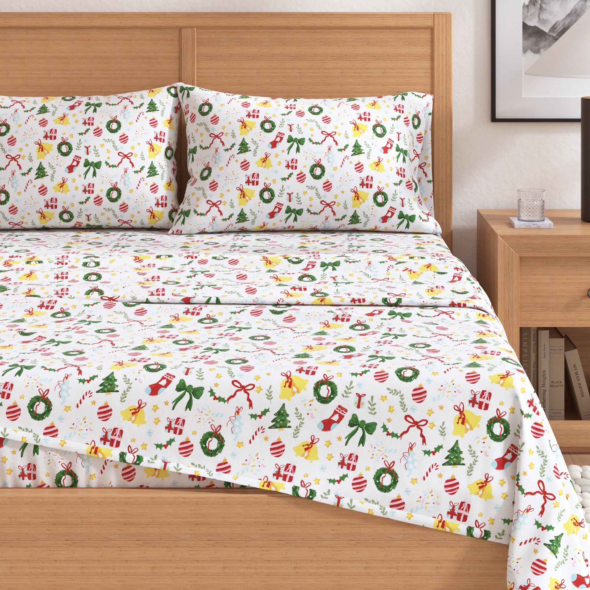 Turkish Cotton Christmas Flannel Sheet - Whittaker Collection