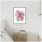 Sylvie Abstract Watercolor Pink Floral Framed Canvas by Patricia Shaw
