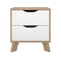 Ikast 2 Drawer Nightstand, Jackson Hickory/White