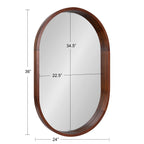 Hutton Wood Framed Capsule Mirror