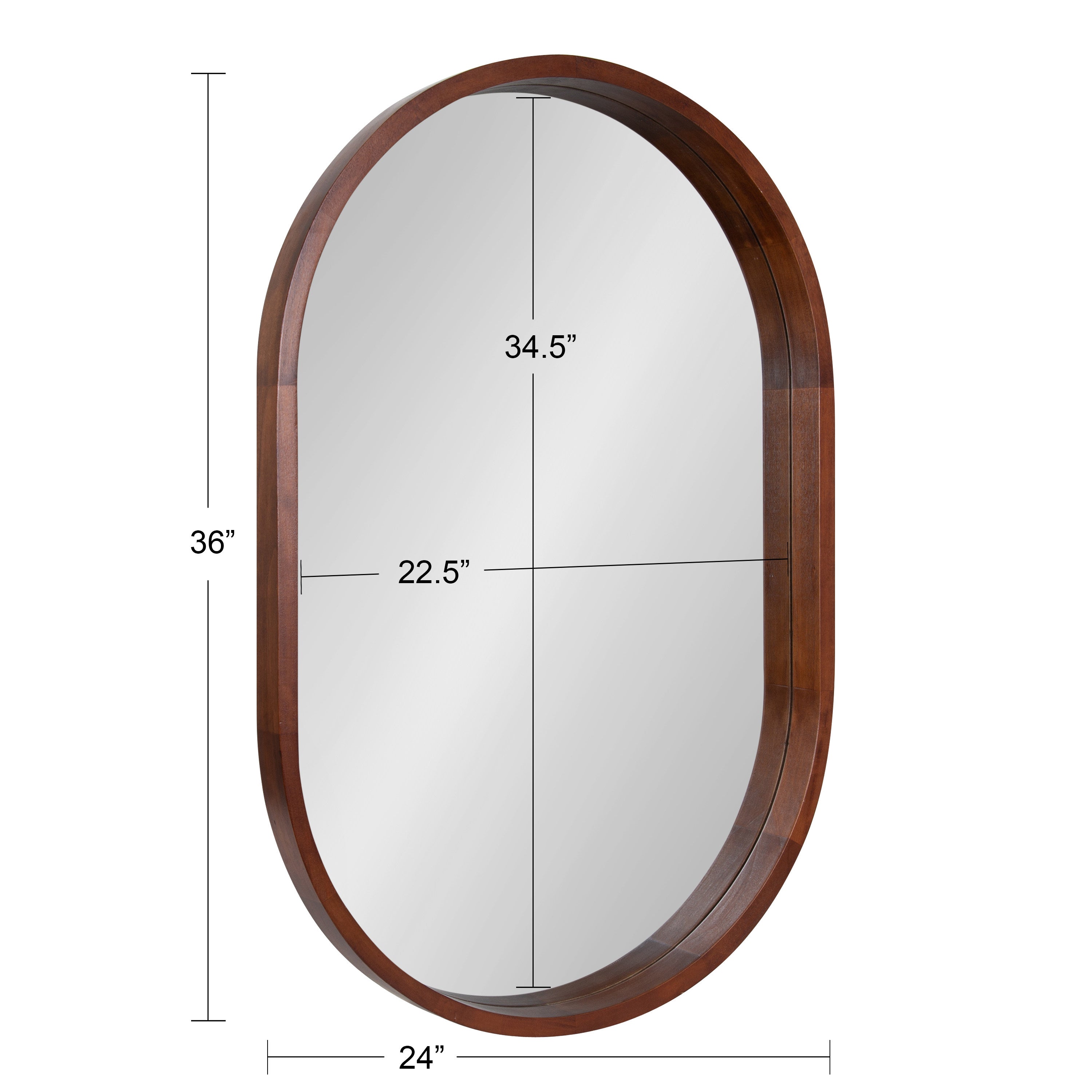 Hutton Wood Framed Capsule Mirror
