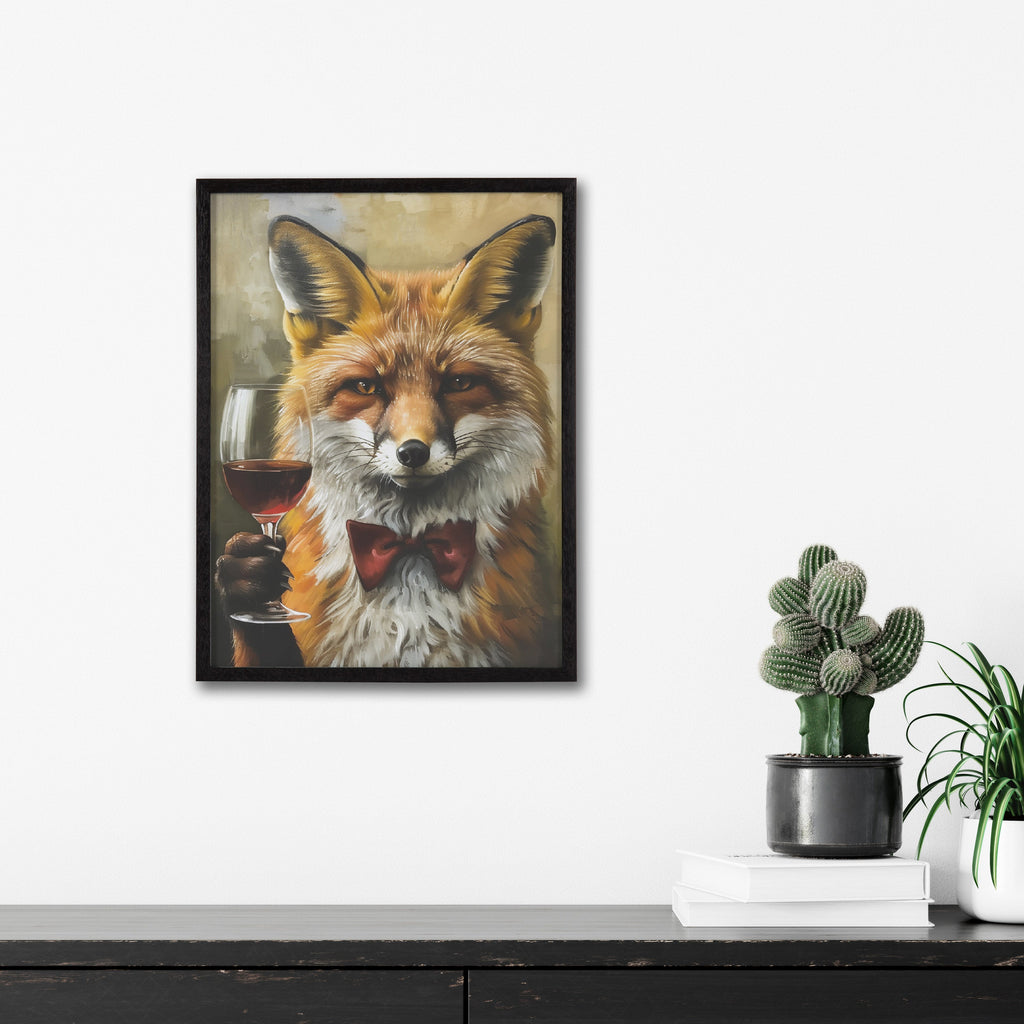 Gallery Traditional Fox Wine Tasting Print by The Creative Bunch Studio