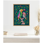 Budgies by Rachel Lee Framed Canvas Wall Art Print
