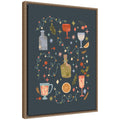 Sylvie Beaded Holiday Cocktails Framed Canvas by Nikita Jariwala