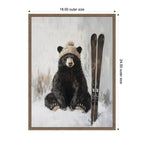 Sylvie Framed Canvas Winter Bear Waiting to Ski by The Creative Bunch Studio