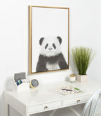 Sylvie Panda Framed Canvas by Simon Te Tai