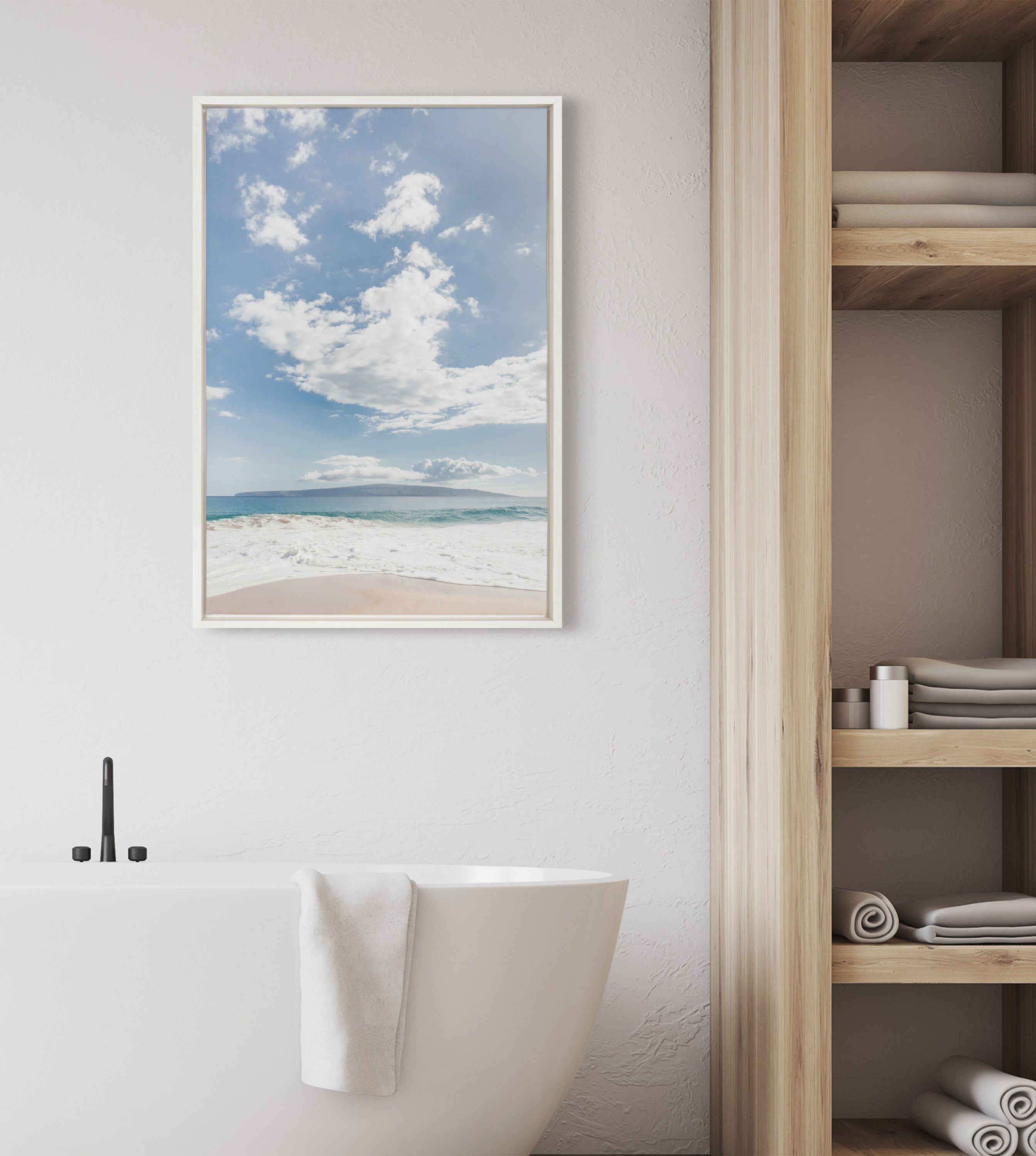 Sylvie Beach Framed Canvas by Alicia Abla