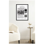 Boston Article by Megan Ryan Framed Canvas Wall Art Print