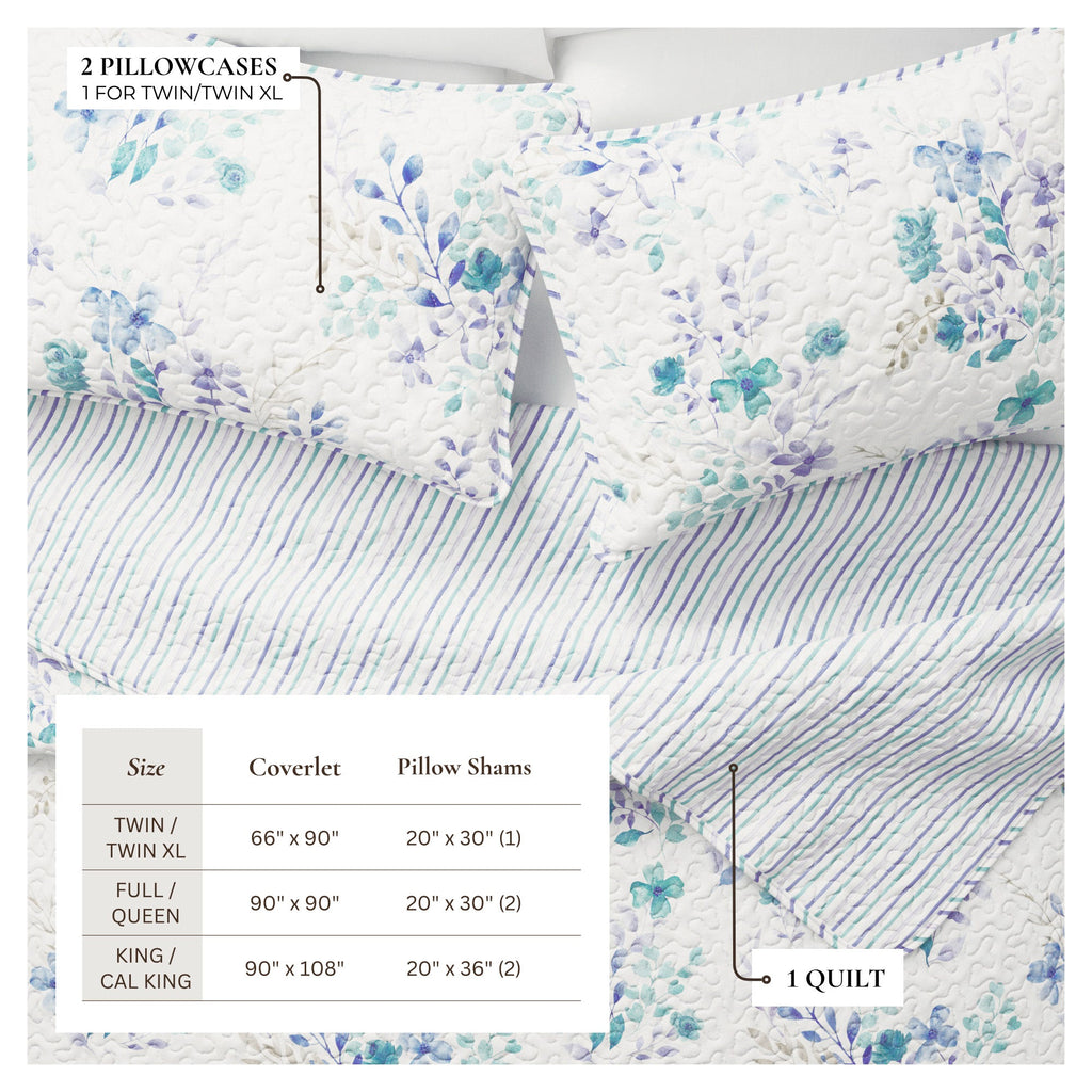 April Morning Floral Quilt Set
