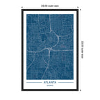 Sylvie Atlanta Map Regal Blue Framed Canvas by Jake Goossen