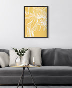 Sylvie Flower in Yellow Framed Canvas by Apricot and Birch