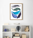 Sylvie Whales Framed Canvas by Lida Larina