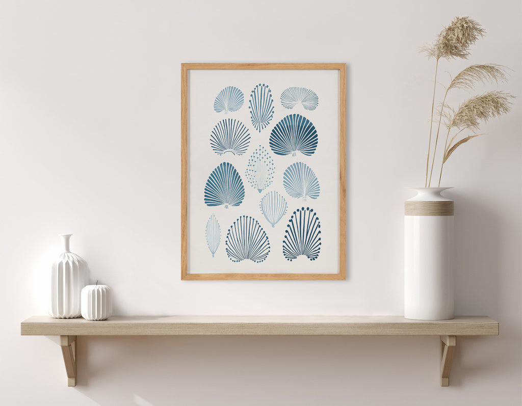 Gallery Abstract Coastal Blue Coral Print by The Creative Bunch Studio