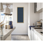 Framed Fabric Pinboard Navy Blue Plaid Wall Organization