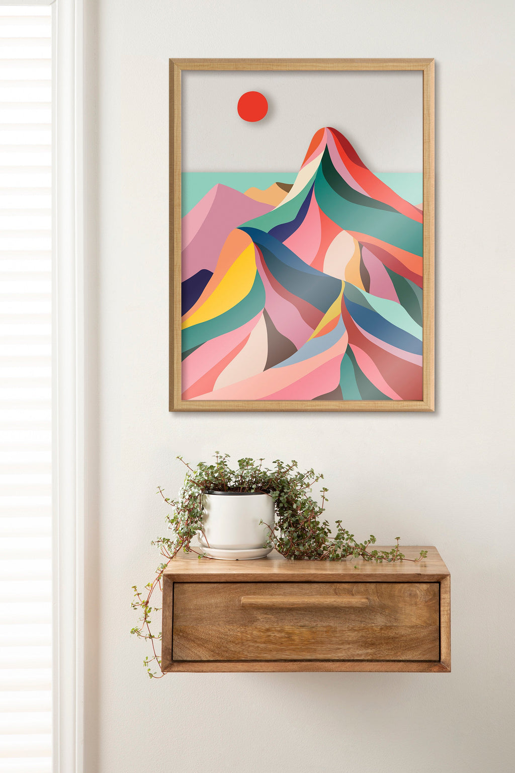 Blake MCM Mountains Framed Printed Glass by Rachel Lee of My Dream Wall