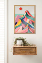 Blake MCM Mountains Framed Printed Glass by Rachel Lee of My Dream Wall