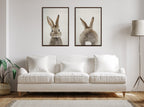 Sylvie Bunny Portrait and Bunny Tail Framed Canvas Art Set by Amy Peterson Art Studio