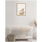 Sylvie Tiger in Cottage Pink Bath Framed Canvas by Amy Peterson