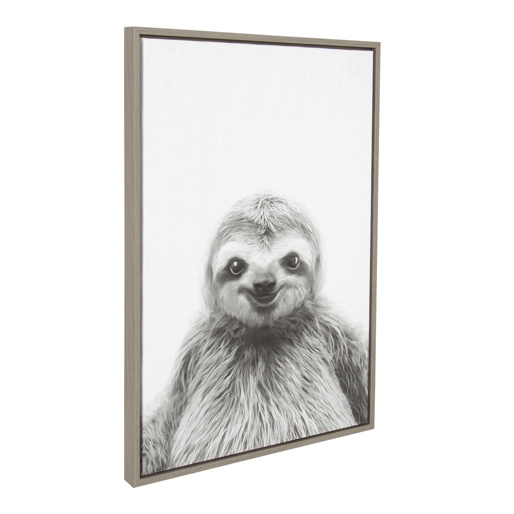 Sylvie Sloth Framed Canvas by Simon Te Tai