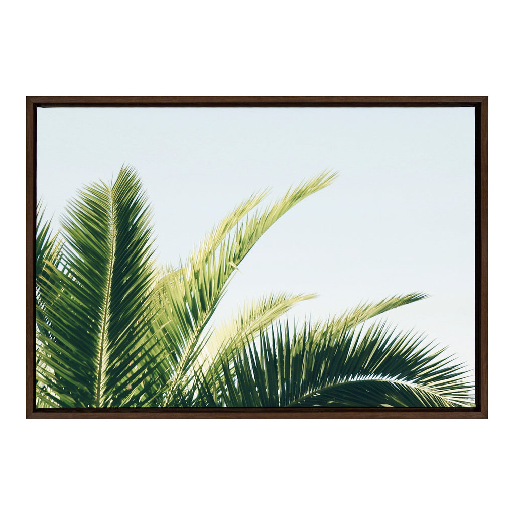 Sylvie Tropical Palm Under Blue Sky Framed Canvas by Amy Peterson Art Studio
