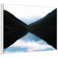 Sylvie Minimalist Mountain Lake Reflection at Sunrise Framed Canvas by Michael Schauer