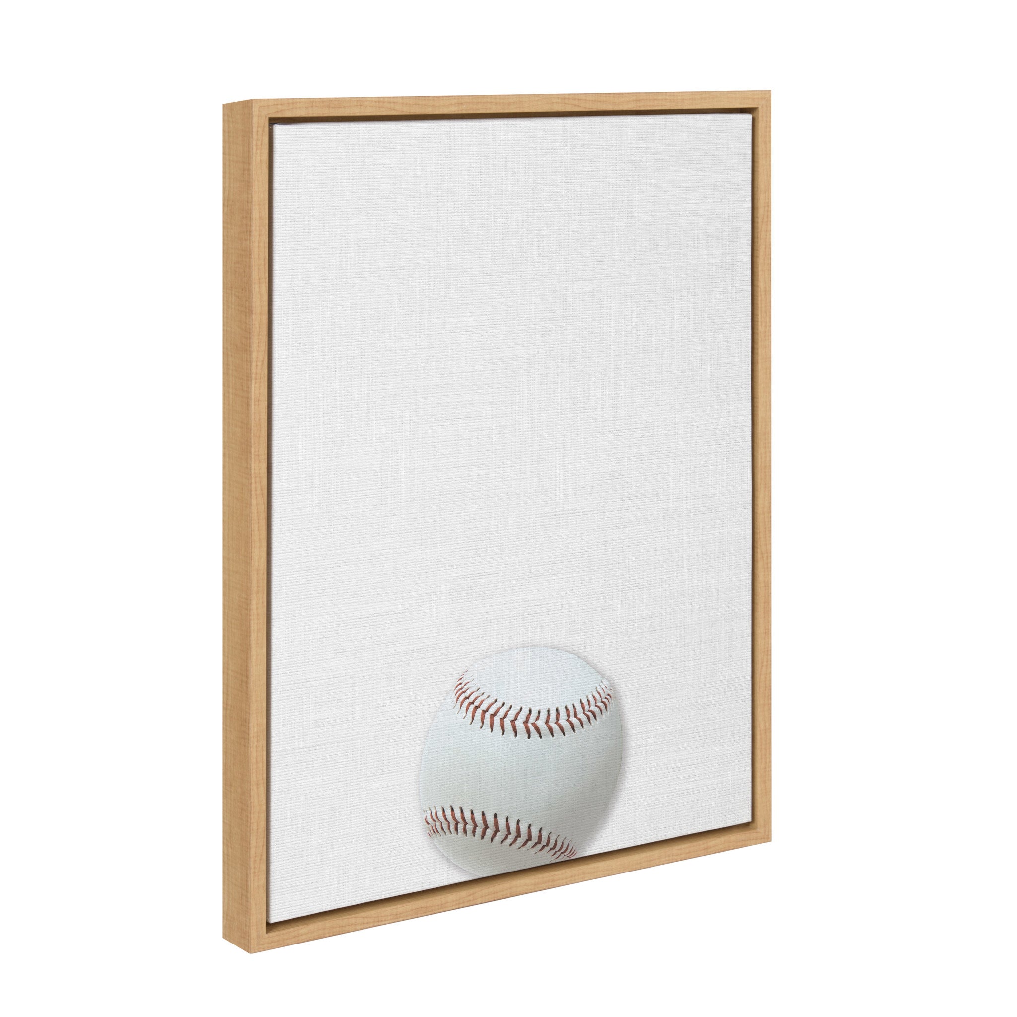 Sylvie Color Baseball Portrait Framed Canvas, Natural 18x24