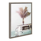 Sylvie Blue Beach Van Framed Canvas by Amy Peterson Art Studio