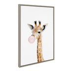 Sylvie Bubble Gum Giraffe Framed Canvas by Amy Peterson Art Studio
