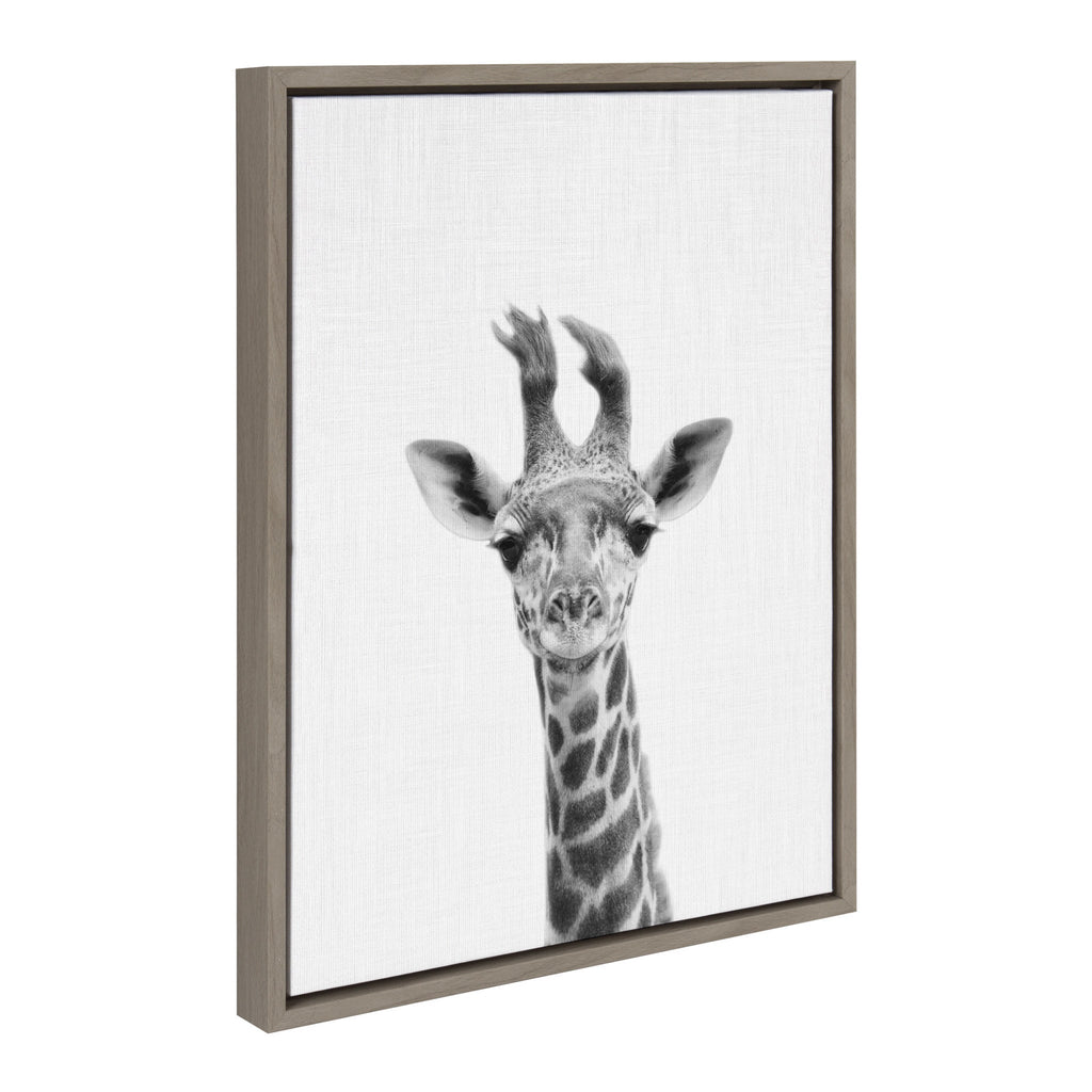 Sylvie Baby Giraffe Framed Canvas Wall Art by Simon Te Tai