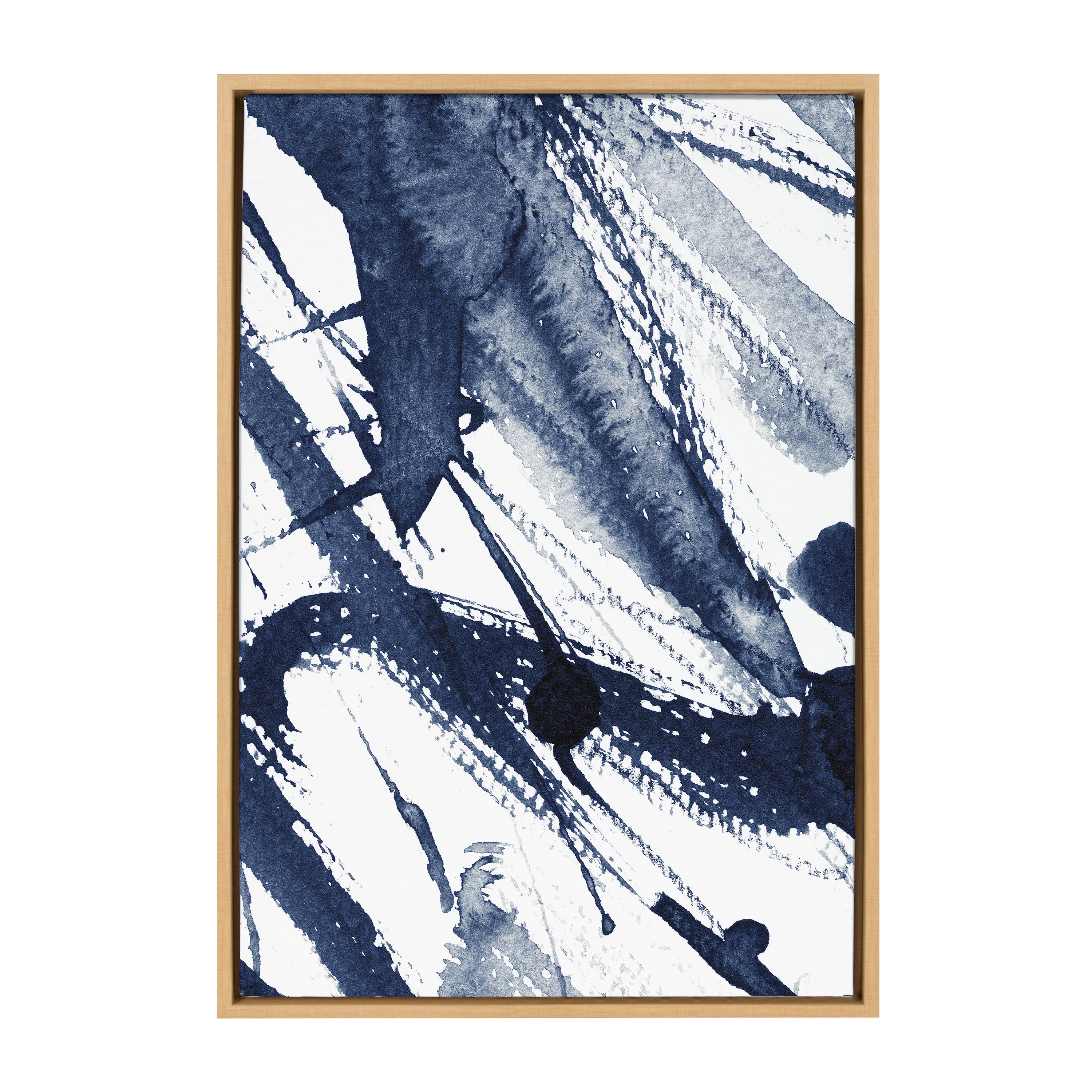 Sylvie Indigo Watercolor Framed Canvas by Amy Peterson Art Studio