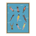 Sylvie Swimmers Framed Canvas by Queenbe Monyei