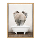 Sylvie Elephant Back in Rustic Bath Framed Canvas by Amy Peterson Art Studio