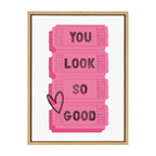 Sylvie You Look So Good Pink Tickets Framed Canvas by Alli Standefer