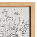 Sylvie Vintage Black and White World Map Framed Canvas Set by The Creative Bunch Studio