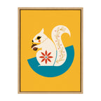 Sylvie White Squirrel Framed Canvas by Amber Leaders Designs