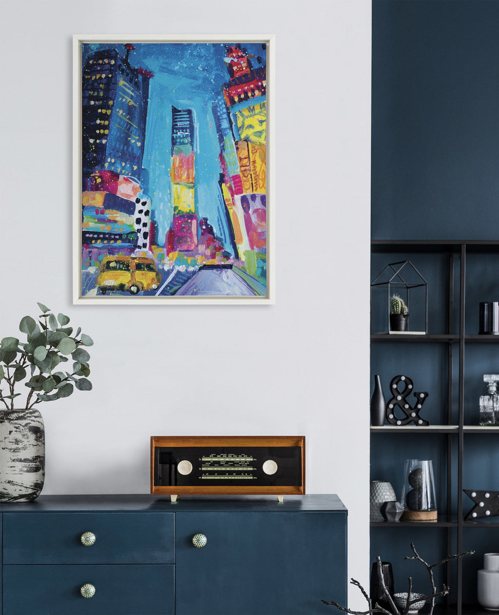 Sylvie Time Square Study No 4 Framed Canvas by Rachel Christopoulos