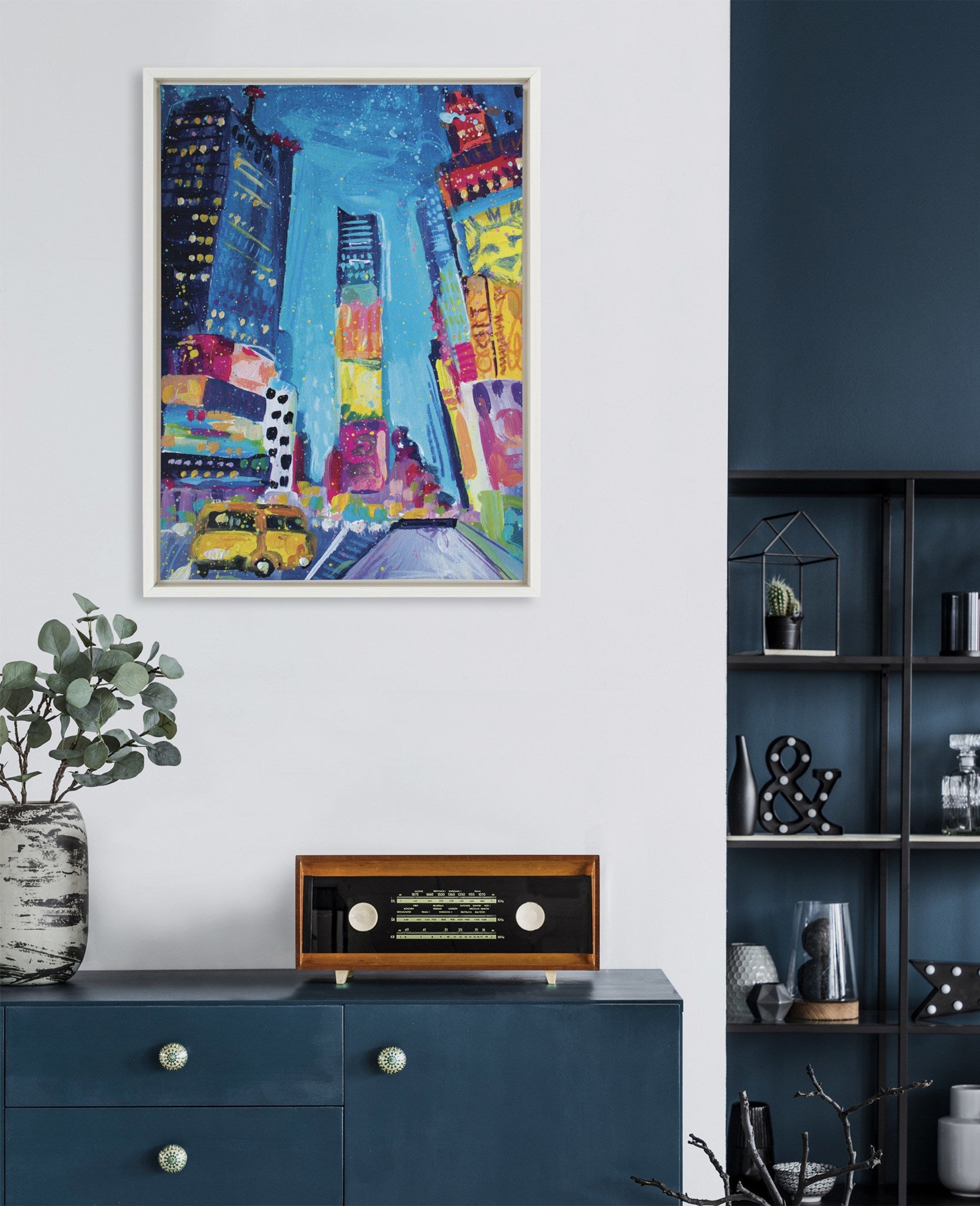 Sylvie Time Square Study No 4 Framed Canvas by Rachel Christopoulos