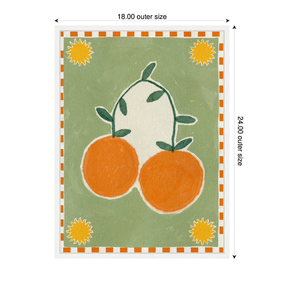 Sylvie Lush Duo 5 Orange Framed Canvas by Shatha Al Dafai
