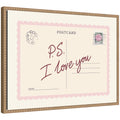 PS I Love You Postcard by Lucky Guava Framed Canvas Wall Art Print