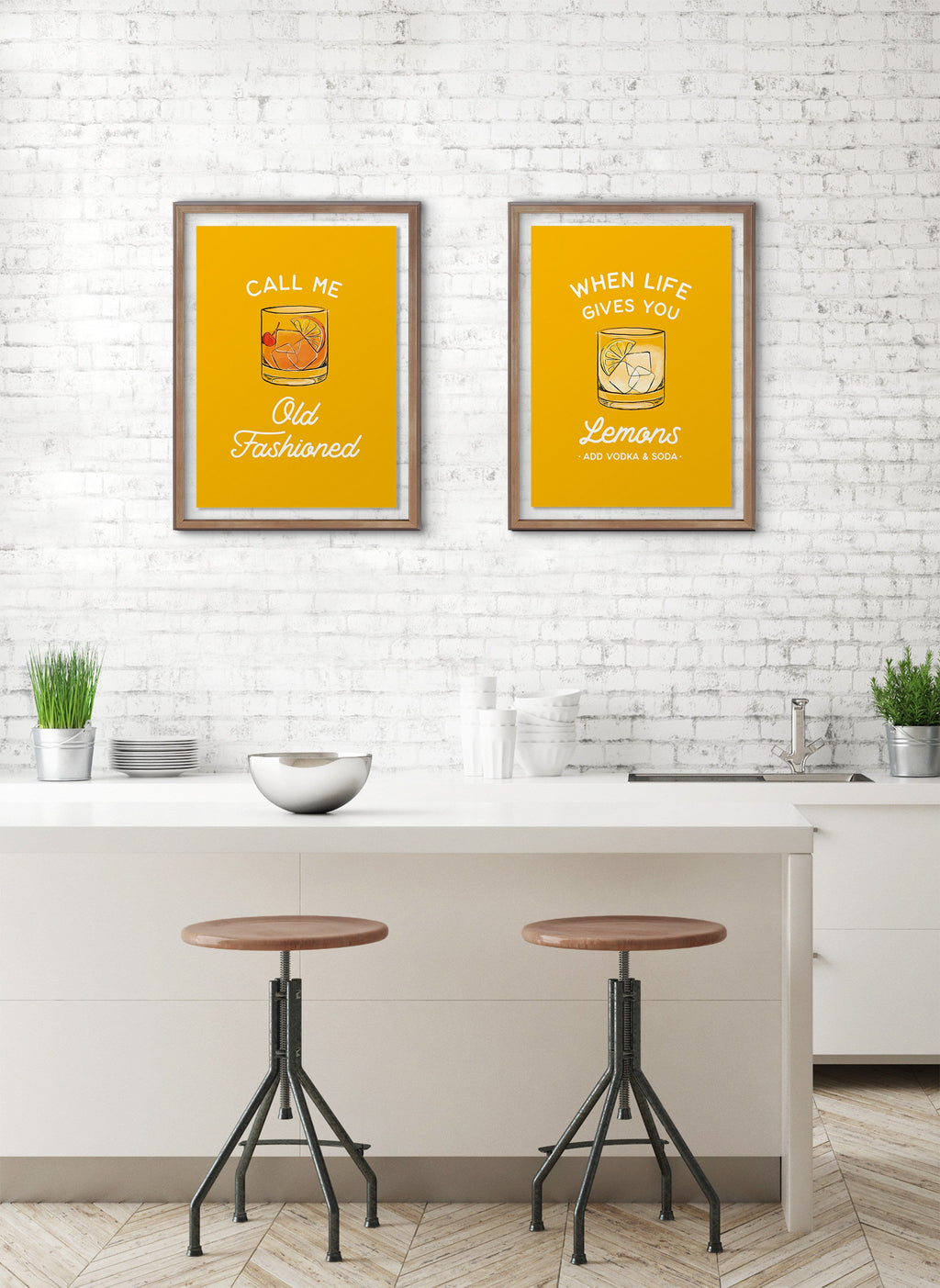Blake When Life Gives You Lemons Yellow Framed Printed Glass by The Creative Bunch Studio