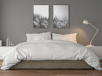 Sylvie Forest On A Foggy Day Black and White Framed Canvas Set by The Creative Bunch Studio