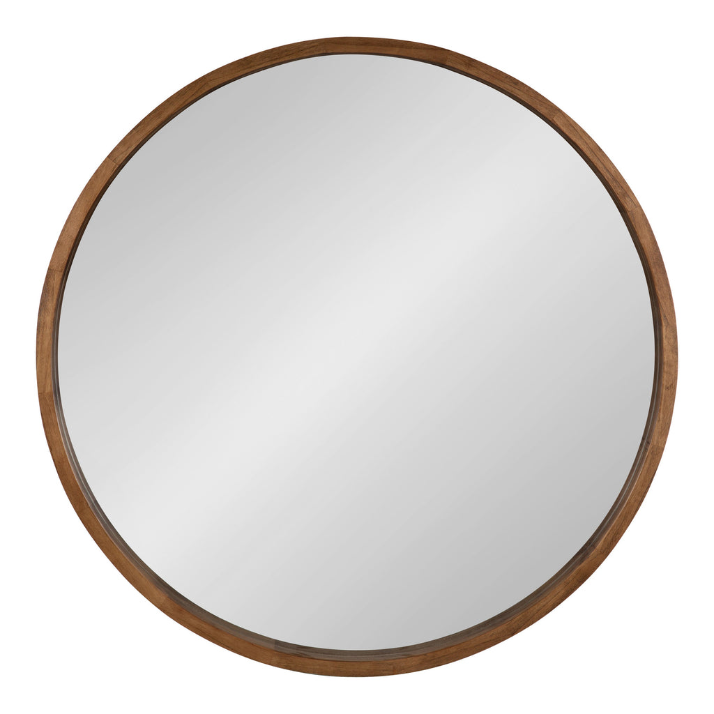 Hutton Round Wood Wall Mirror