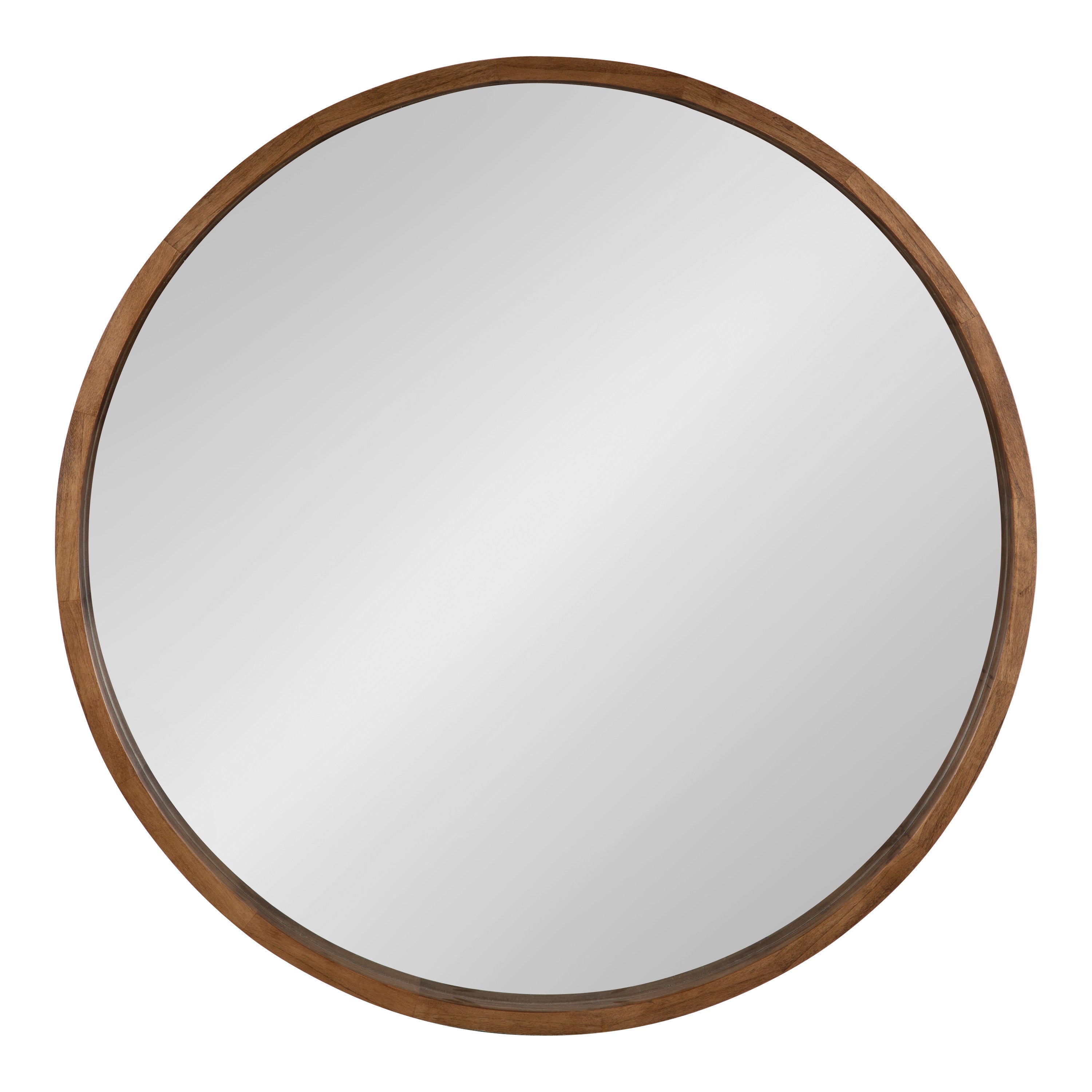 Hutton Round Wood Wall Mirror