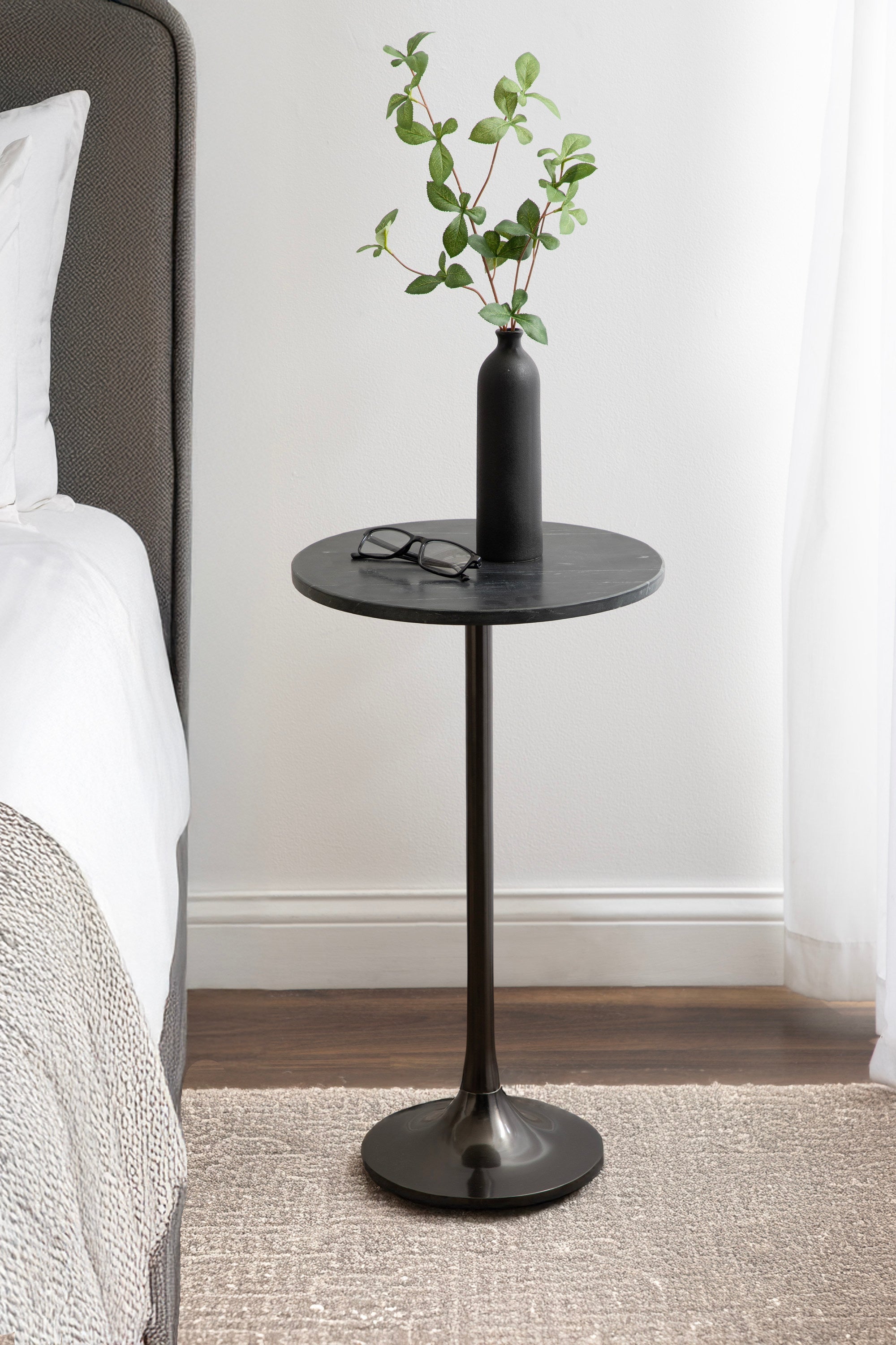 Baronet Round Marble and Metal Table