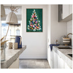 Sylvie Beaded Christmas Tree Framed Canvas by Corinna Buchholz of Piddix
